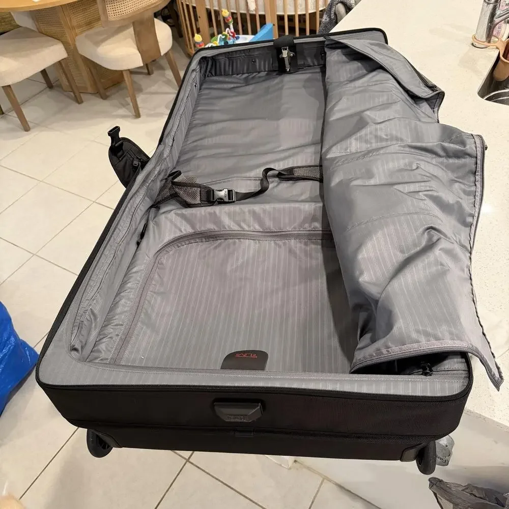 Tumi Black Rolling Garment Bag Soft Case Suitcase Luggage Travel Carry on Large